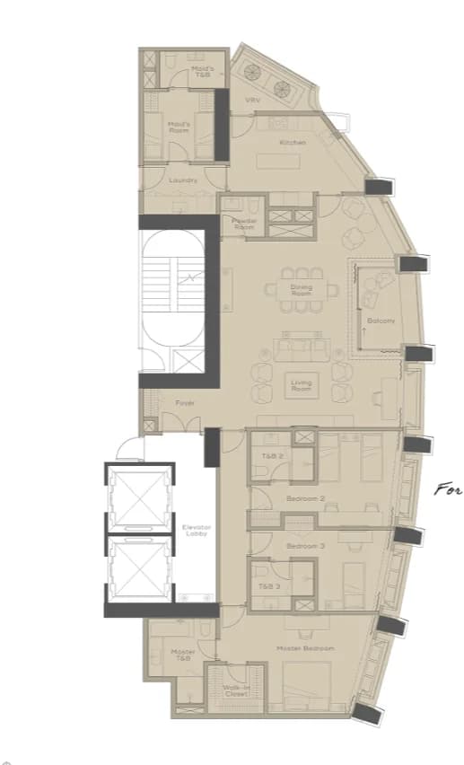 3 bedroom condo, 242 sqm, at Aurelia Residences BGC
